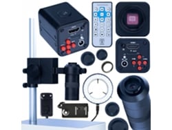 Microscopio Norma Black Pro 4 en 1: cámara HDMI 1080p, lente 100x, platina e iluminador LED | Alta precisión