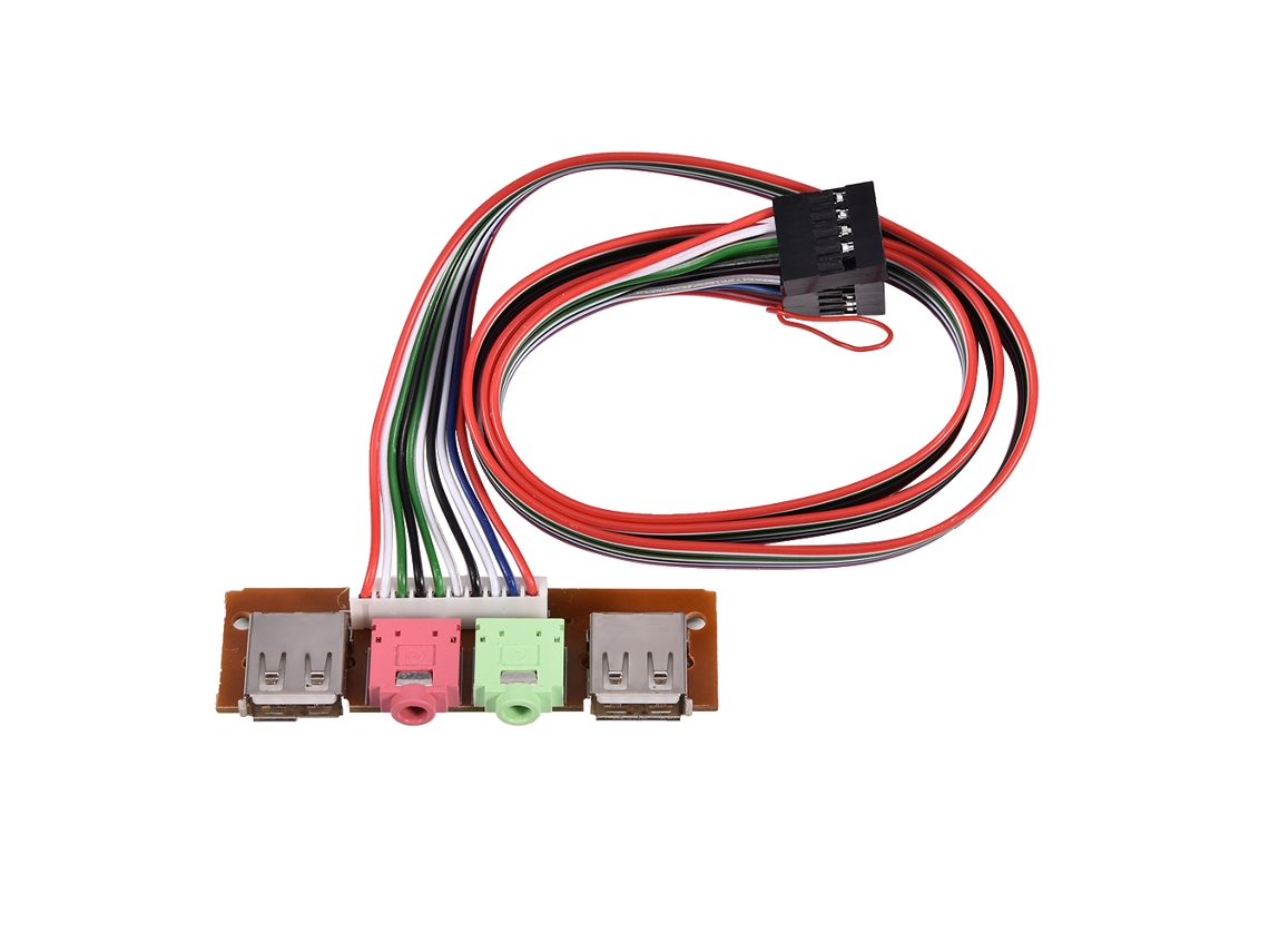 Panel Frontal USB 2.0 y Audio 3.5mm para Caja de PC (5 Unidades)