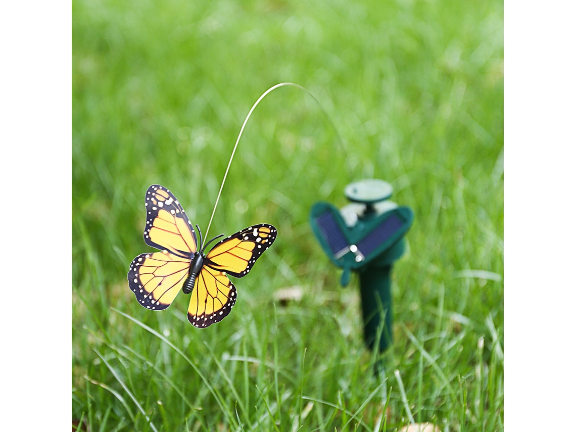 Decoración Solar Para Jardín Con Mariposas Danzantes Y Colibríes Volando.