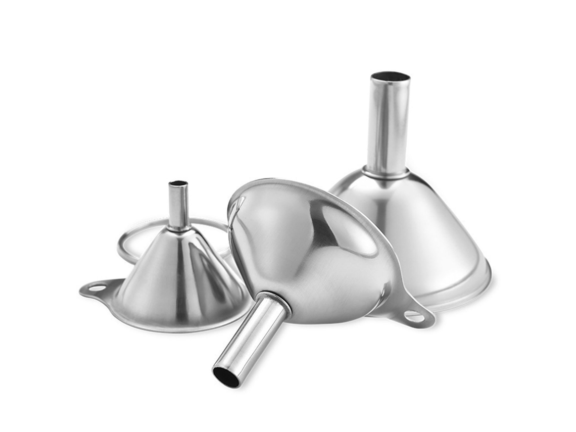 Juego De 3 Embudos Miniatura De Acero Inoxidable: Embudos De Cocina Para Llenar Botellas Pequeñas Y Frascos En Miniatura.