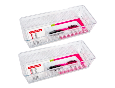 PLASTIC FORTE - Pack de 2 Bandejas Organizadoras Rectangulares Multiusos Nº 2