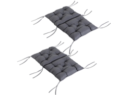 Juego De 2 Cojines Para Silla, 50x98x8 Cm, Respaldo Gris Oscuro.