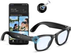 Gafas Inteligentes Con Ia, Cámara De 8 Mp, Micrófono Dual, Llamadas Bluetooth, Grabación De Vídeo Y Reconocimiento De Objetos Gpt (negro)