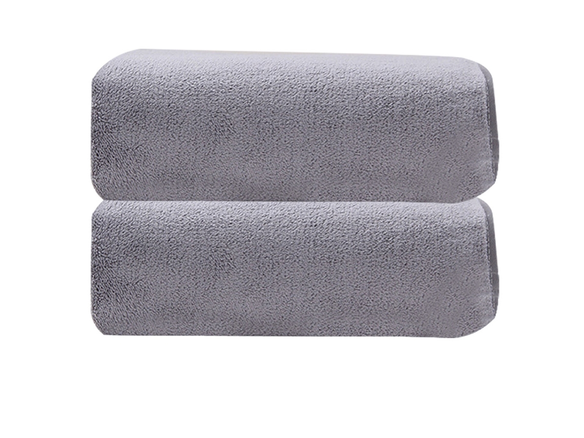 Juego de toallas Kofihety baño oversize ultra suaves secado terciopelo gris - 2 piezas (70x135 cm)