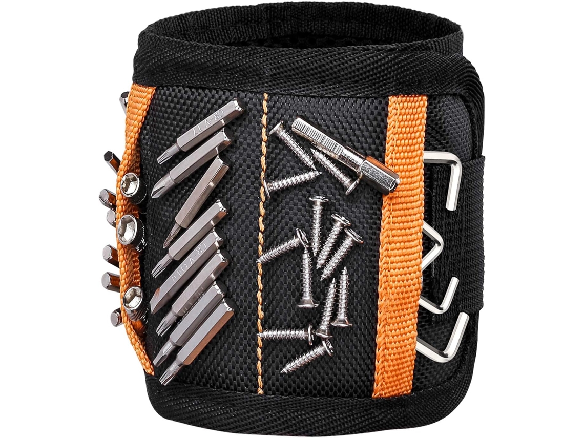 VVJIJILLY Pulseira Magnética Inovadora Para Segurar Parafusos Unhas, Pulseira De Ferramentas De Tecido Durável, Caixa De Ferramentas Portátil Para Projetos Diy,