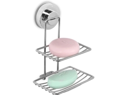 Porta Jabón Para Ducha Con Ventosa Acero Inoxidable Diseño De 2 Capas Antideslizante Baño Cocina