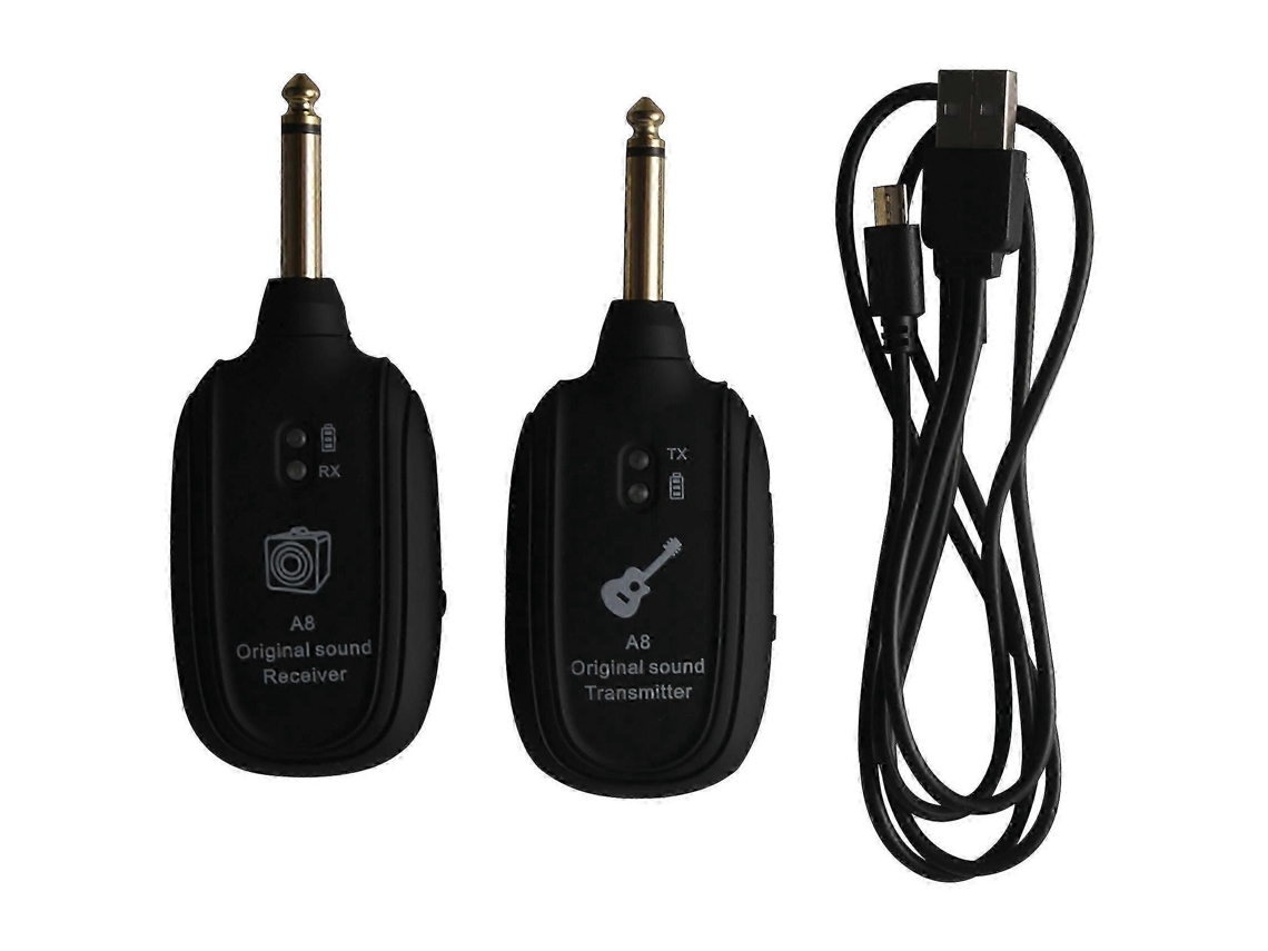 Transmisor y receptor inalámbrico para guitarra Rosewell UHF con batería recargable incorporada