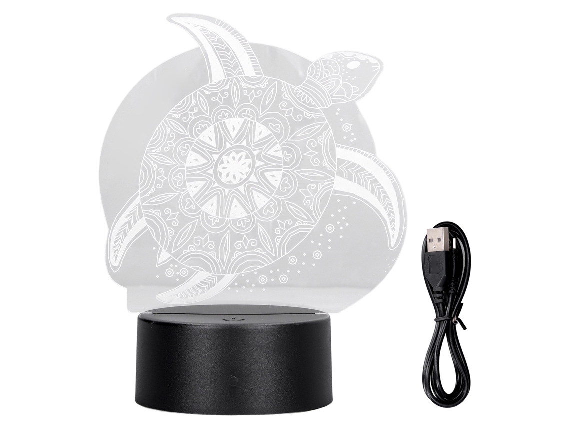 Lámpara LED 3D de tortuga marina con 7 colores táctiles y USB, ideal como regalo para niños