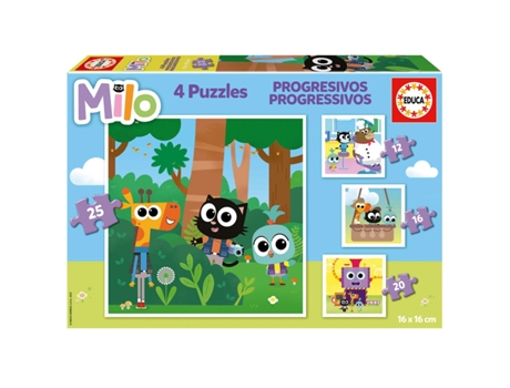 Puzzle EDUCA 12-16-20-25 Pecas Progressivo Milo 19543