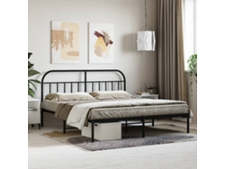 Estructura Cama Sin Colchón Con Cabecero Metal Negro 180x200 Cm