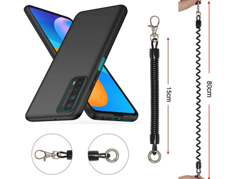 Funda Huawei P Smart 2021 Turtleshell Com Cordón Antirrobo Negro