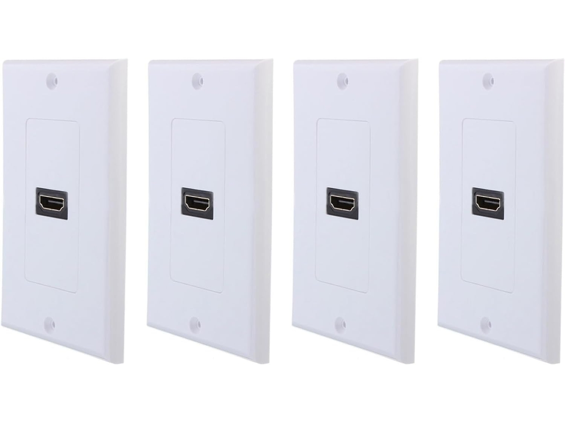 4 Unidades Nuevas De Acoplador De Cubierta De Panel De Pared De 1 Puerto Con Salida 3d 1080p Blanca