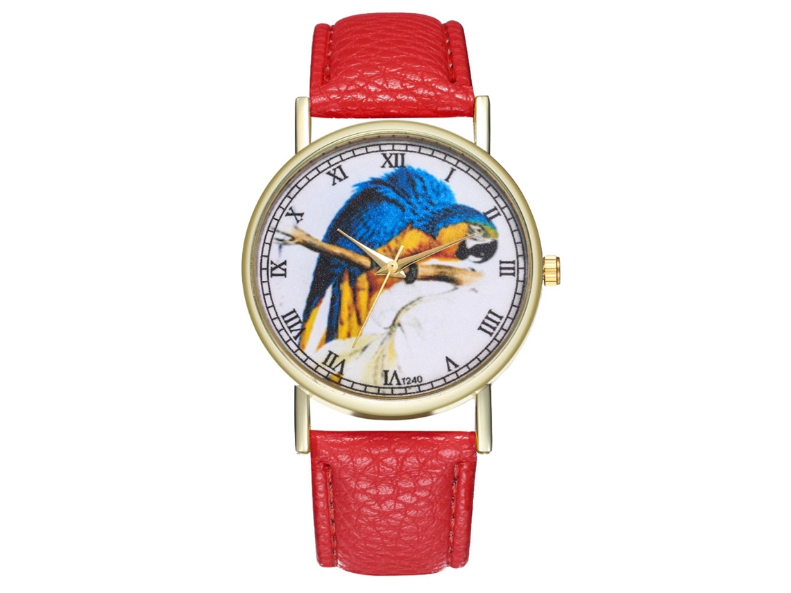 Reloj De Pareja Zhoulianfa, Correa De Pu, Esfera Redonda, Cuarzo, Estilo Casual, Rojo.