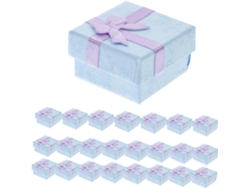 Caja De Joyería Cuadrada De Papel Morado, 24 Piezas