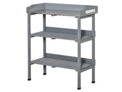 VPMKP - Mesa de jardinería Outsunny para plantas metal y madera 76x37x89 cm