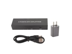 Divisor DVI 1x2 con 2 puertos, compatible con resoluciones de hasta 1920x1440 para PC, proyector y HDTV. Plug & Play.