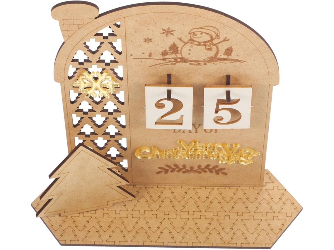 Exquisito Adorno Navideño De Madera Con Calendario De Cuenta Regresiva Para La Decoración Del Hogar.