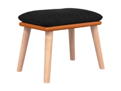 Maison Exclusive - Reposapiés Tela Y Cuero Sintético Negro 45x29,5x35 Cm