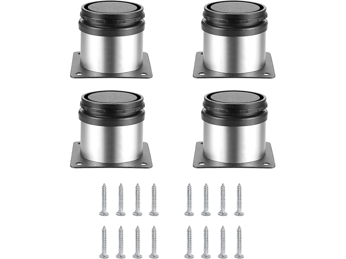 Patas ajustables Omni 4 de acero inoxidable para muebles, altura regulable de 0 a 10 mm, para mesas, armarios, estanterías y cocinas.