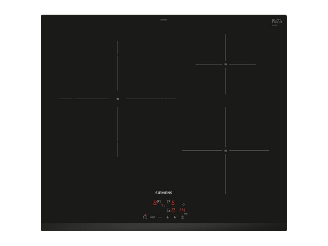 Placa de Inducción SIEMENS EU63KBJB5E (Eléctrica - 68 cm - Negro)
