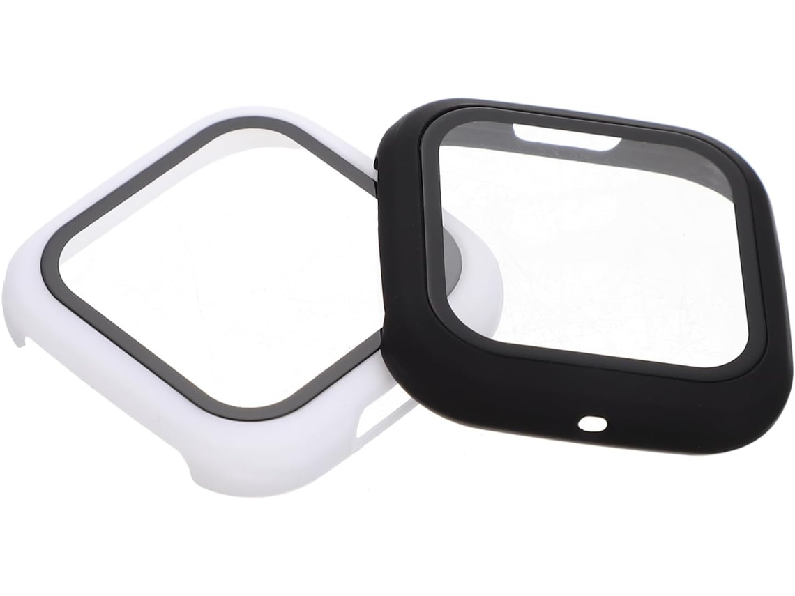Protector de pantalla y funda rígida de policarbonato para smartwatch, funda protectora de cristal R Gokoco (2 unidades)