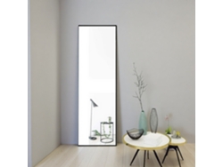 Espejo de cuerpo entero, 150x40 cm, cristal templado, para pared y suelo, para pasillo, dormitorio u oficina, negro Rosahqnda
