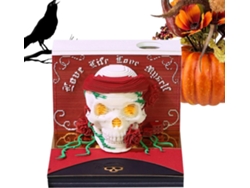 Reloj calendario 2026, bloc de notas desmontable en papel con relieve 3D en forma de calavera.