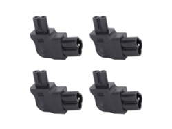 Adaptador De Corriente Iec320 C6 A C7 De Ángulo Recto De 90 Grados, 250 V, 2500 W, 4 Unidades.