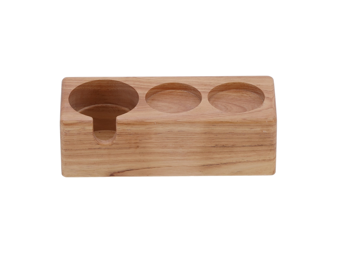 Soporte De Madera Compuesta Para Mango Y Prensa De Café Con 3 Orificios Para Cafeterías Y Bares.