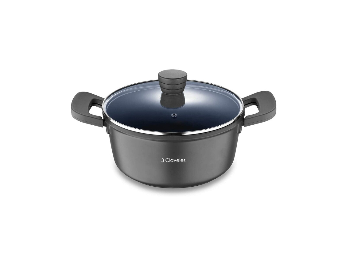 Cacerola con Tapa de Cristal 3 CLAVELES 60020 (Aluminio fundido - 6,7 l)