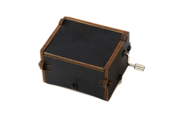 2026-caja De Música De Madera Artística Con Manivela Para Regalos De Navidad Harry Potter Negro