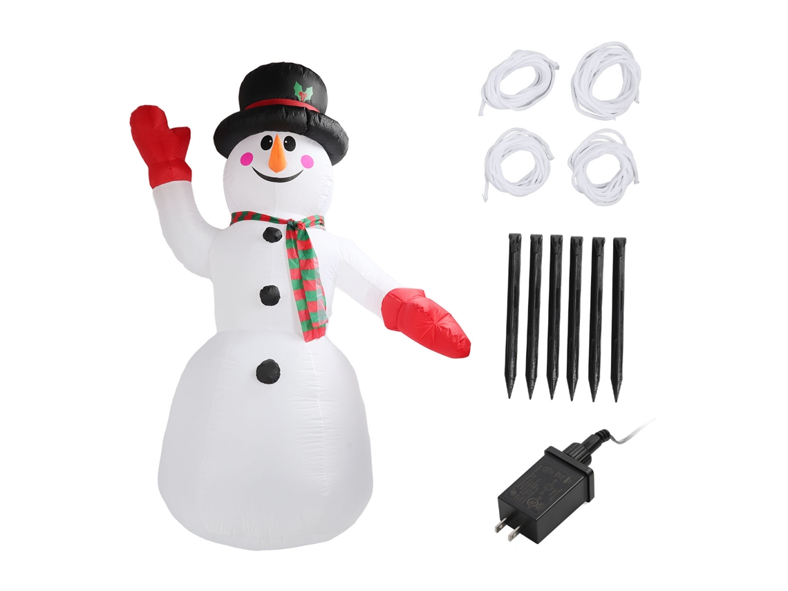 Muñeco De Nieve Hinchable De Navidad 2.4m Alto Decoración Exterior Jardín 100-240v