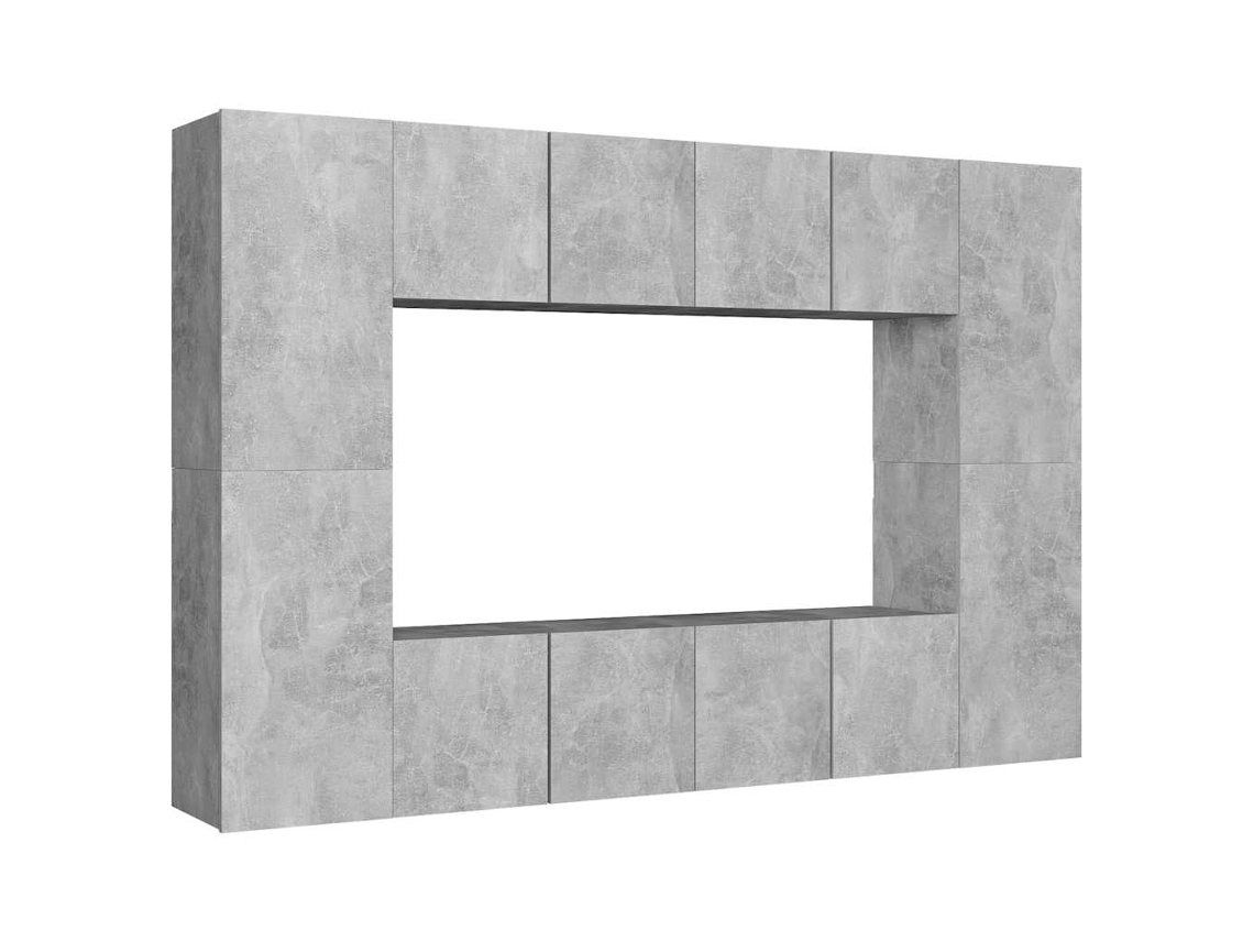 Maison Exclusive - Set De Muebles De Salón 8 Pzas Madera Ingeniería Gris Hormigón