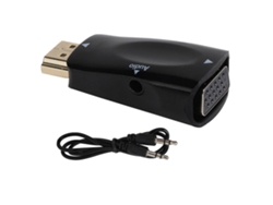 Adaptador Convertidor Hdmi A Vga Con Cable De Audio, Interfaz Multimedia Hd 1080p