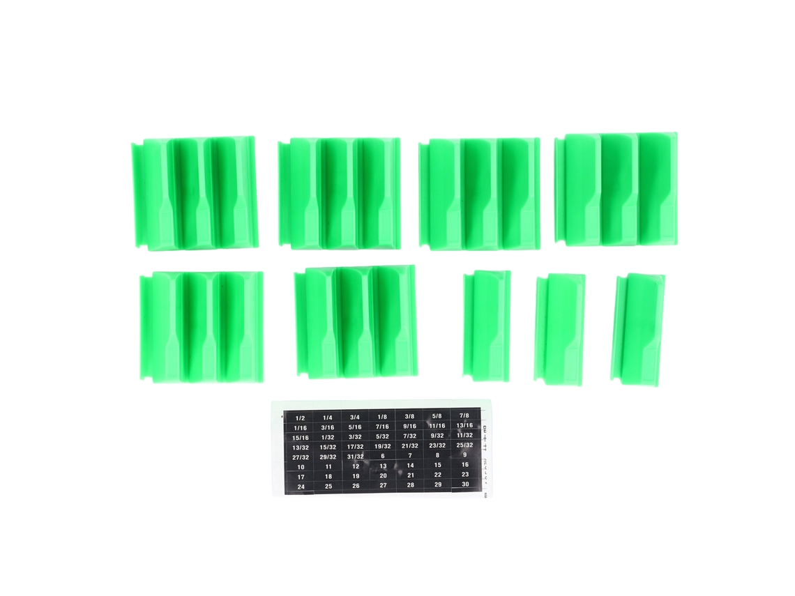 Organizador geométrico de llaves para tubos con 20 ranuras y módulo magnético para cables de 6 mm a 38 mm - Verde