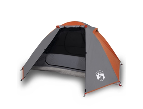 Tienda de campaña para 2 personas VIDAXL impermeable gris y naranja