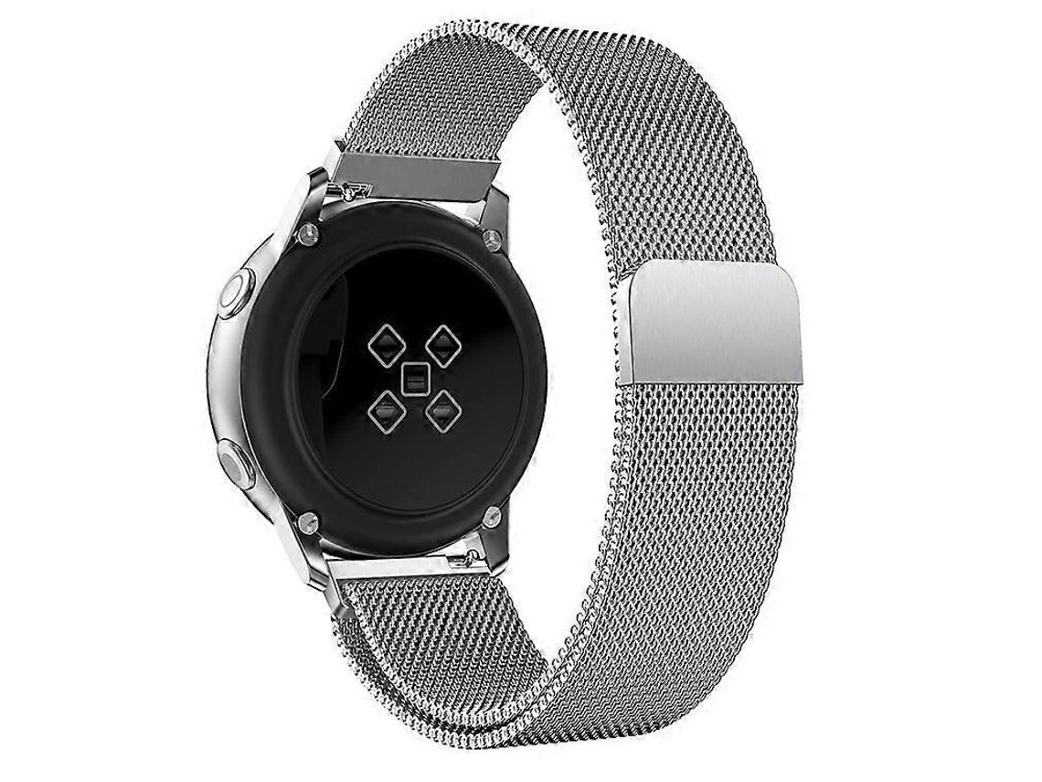 Pulsera magnética de acero inoxidable con malla milanesa compatible con Samsung Galaxy Watch Active Sm R500 Saisiyiky