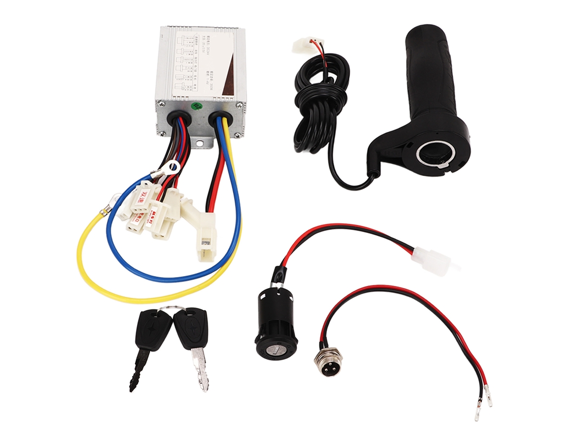 2026-kit De Conversión Para Bicicleta Eléctrica Con Controlador De Dos Velocidades, Mango De Acelerador Y Cerradura Eléctrica 24v 350w