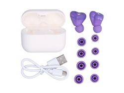 Fones De Ouvido Sem Fio Em Forma De Coração Bluetooth 5.3 Com Estojo De Carga Luz Gradiente Roxo