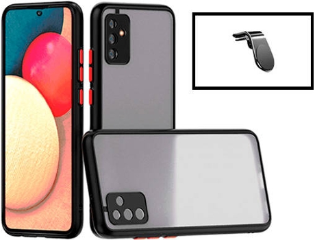 Kit Carcasa Trasera Protección Cámara + Soporte de Auto Samsung Galaxy M52 5G GIFT4ME Negro