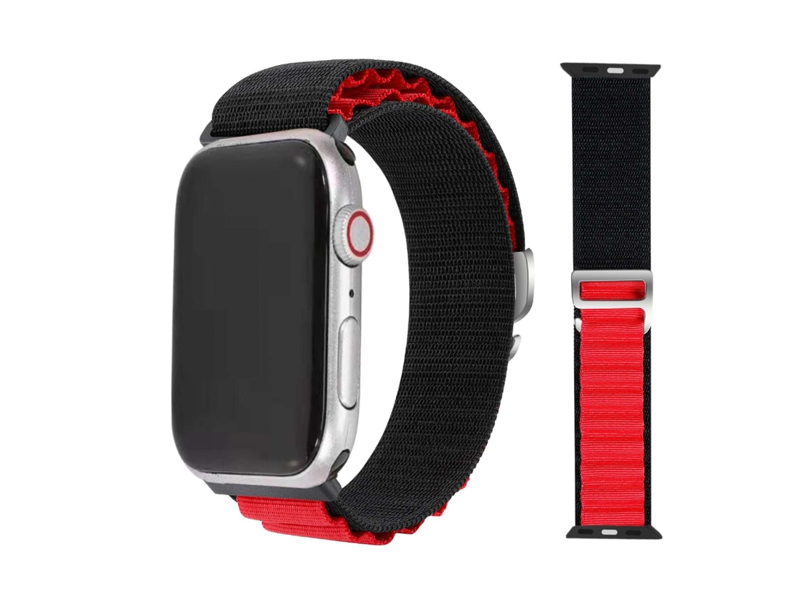 Correa Alpine G-Hook Ajustable Apple Watch Series 8 41Mm Negro y Rojo
