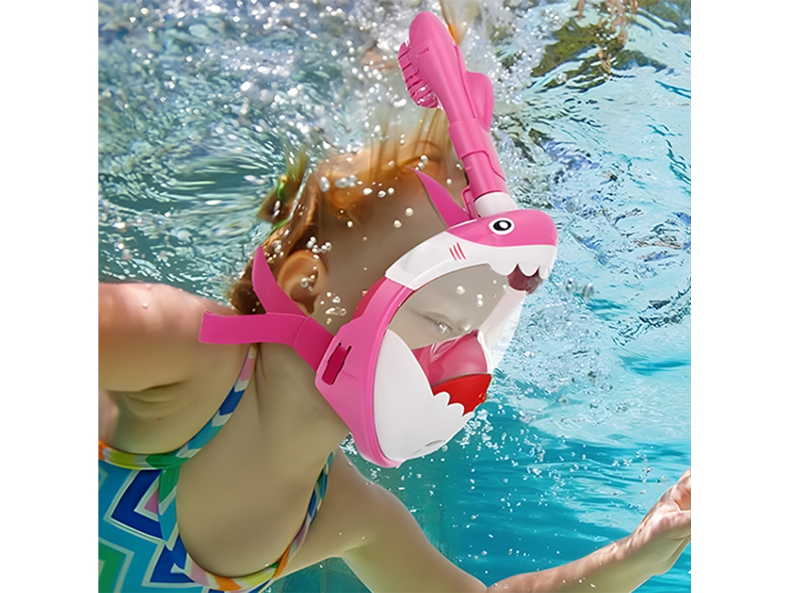 TRUYUETY Máscara De Snorkel Para Crianças, Máscara De Mergulho Panorâmica 180°, Respiração Livre, Antinévoa, Anti Vazamento, Com Topo Seco