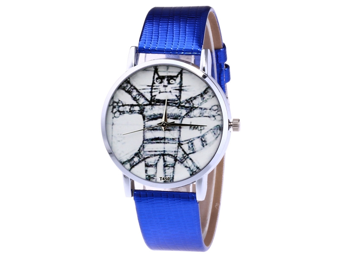 Reloj De Pulsera Unisex Para Parejas En Piel Sintética Con Movimiento De Cuarzo (azul)