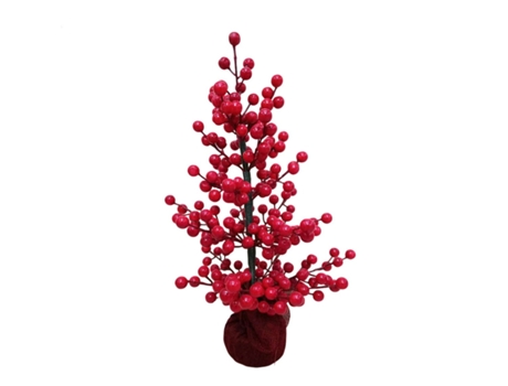 Árbol de Navidad pequeño de abeto artificial Mini Árbol de Navidad sobremesa Decoración Navidad Rojo 40cm