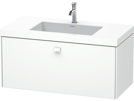 Lavamanos DURAVIT Brioso c-bonded con base mural 100,0x48,0 cm 1 cajón sin rebosadero con banco para grifos 1 agujero para grifos
