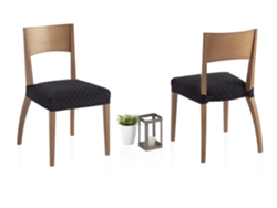 Pack de 2 Fundas Elásticas para Silla Olivia MILICA (45 x 45 cm - 60% Poliéster y 35% Algodón - Negro)