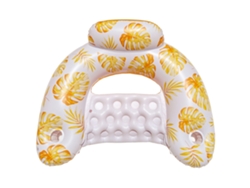 Silla Hinchable Para Piscina Con Portavasos Y Respaldo Juguete Para Fiestas En La Piscina, Color Amarillo. Siurn