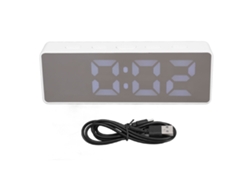 Reloj Digital Led Con Alarma, Visualización De Hora, Fecha Y Temperatura, Estilo Moderno, Blanco, Para Dormitorio, Sala De Estar U Oficina.