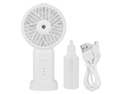 Ventilador portátil recargable por USB con pulverizador de 12 ml - Blanco
