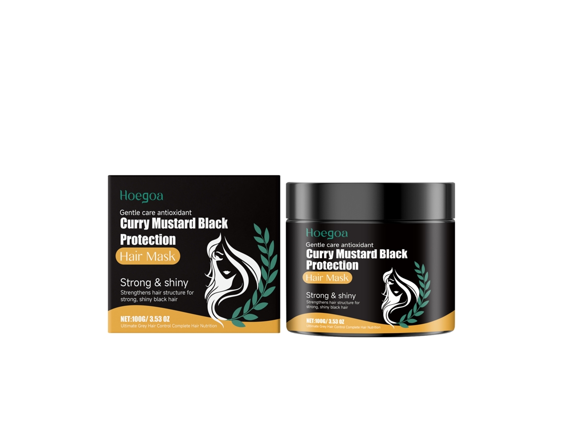 Mascarilla capilar de curry y mostaza que fortalece e hidrata el cabello.